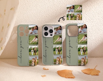 Custom Family Picture Photo Image Case for iPhone 14 15 Pro iPhone 13 Pro, iPhone 11 12 13 Mini, iPhone X XR Case with Family Name Monogram