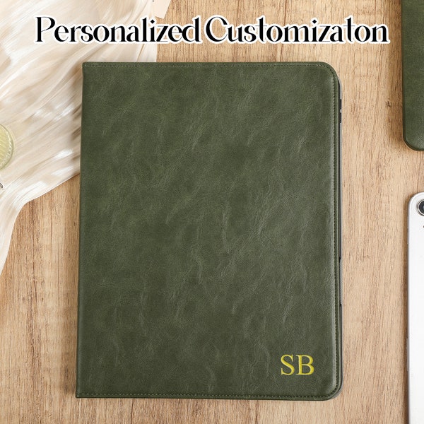 Retro Green Leather iPad Case, iPad Pro 2022/2021 Case, iPad Air 5, 4, 3, 2, 1, iPad 2022/2021, iPad 2020/2019, iPad mini 6, 5, 4 iPad Cover