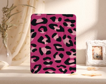 Custodia per iPad con stampe leopardate rosa, custodia per iPad Pro 11" 13" 2024, iPad Air 11" 13", Air 5, 4, 3, 2, 1, iPad 2022/2021, iPad mini 6,5,4 Custodia per iPad