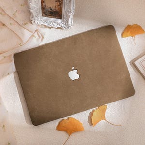 Custodia in velluto per Macbook, custodia rigida in pelle marrone retrò per Macbook Air 13 11 15 Pro 16 MacBook Retina 15 13 12 Apple 2024 2023 Custodia unica per laptop