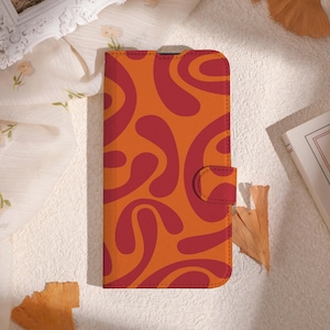 Funda para teléfono tipo billetera con líneas gruesas retorcidas para iPhone 16, 15, 14, 13 Pro, iPhone 11, 12, 13, iPhone SE, X, XR, con tarjetero, funda única