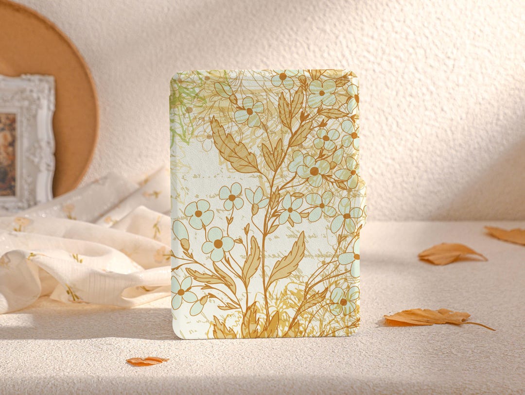 Retro Floral Print Kindle Case, All New Kindle Case 2022, Paperwhite 6. ...