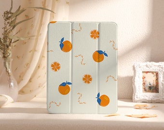 Sweet Orange Print iPad Case, iPad Pro 11" 13"Case 2024, iPad Air 11" 13", Air 5, 4, 3, 2, 1, iPad 2022/2021, iPad mini 6,5,4 iPad Cover