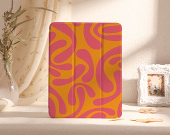 Warped Line Block iPad Case, iPad Pro 11" 13"Case 2024, iPad Air 11" 13", Air 5, 4, 3, 2, 1, iPad 2022/2021, iPad mini 6,5,4 iPad Cover