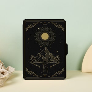 Étui Kindle tendance Tarot soleil lune, toute nouvelle housse Kindle, étui Kindle Paperwhite 11e génération, étui personnalisé cadeau pour amoureux des livres