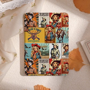 Capa Kindle Western Cowgirl Collage, capa Kindle totalmente nova 2022, capa Paperwhite 6.8, capa Kindle Paperwhite 2021, Kindle 10ª 11ª geração
