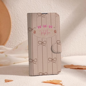 Hülle für iPhone 16 15 14 13Pro, iPhone 11 12 13, Bowknot Stripe Print, iPhone SE X XR Hülle mit Kartenhalter, Einzigartige Hülle