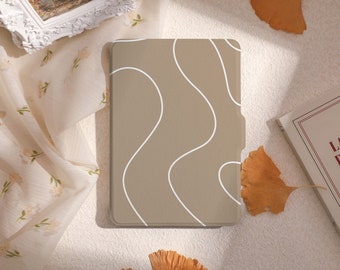 Mocca Art Lines Kindle Case, All New Kindle Case 2022, Paperwhite 6.8 Cover, Kindle Paperwhite 2021 Case, Kindle 10th 11th Gen