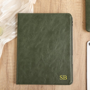 Retro groene leren iPad-hoes, iPad Pro 2022/2021-hoes, iPad Air 5, 4, 3, 2, 1, iPad 2022/2021, iPad 2020/2019, iPad mini 6, 5, 4 iPad Cover