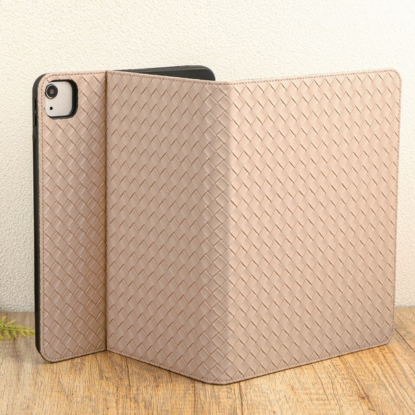 Gewebte Leder iPad Hülle, iPad Pro 2022/2021 Hülle, iPad Air 5, 4, 3, 2, 1, iPad 2022/2021, iPad 2020/2019, iPad mini 6, 5, 4 iPad Cover