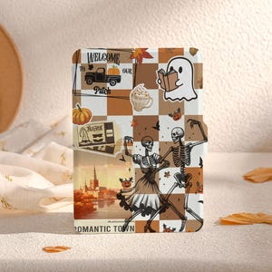 Custodia per Kindle Retro Ghost Plaid Collage, Custodia per Kindle completamente nuova 2022, Cover Paperwhite 6.8, Custodia per Kindle Paperwhite 2021, Kindle 10a e 11a generazione