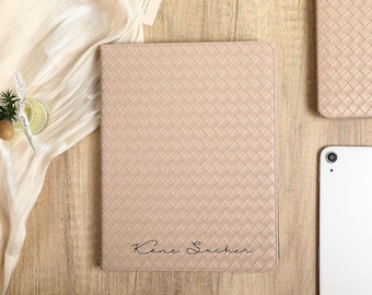 Woven Leather iPad Case, iPad Pro 11" 13" 2026/2024 Case, iPad Air  8 7 6 5 , iPad 12 11 10, iPad 12.9"/ 13", iPad mini 7, 6, 5, iPad Cover