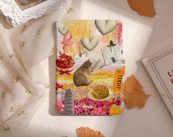 Orange Patchwork Kindle Case, All New Kindle Case 2022, Paperwhite 6.8 Cover, Kindle Paperwhite 2021 Case, Kindle 10th 11th Gen