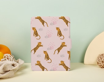 Lovely Cheetah Print Kindle Case, All New Kindle Case Kindle Cover, Kindle Paperwhite Case 11th Gen, Personalized Case Book Lover Gift