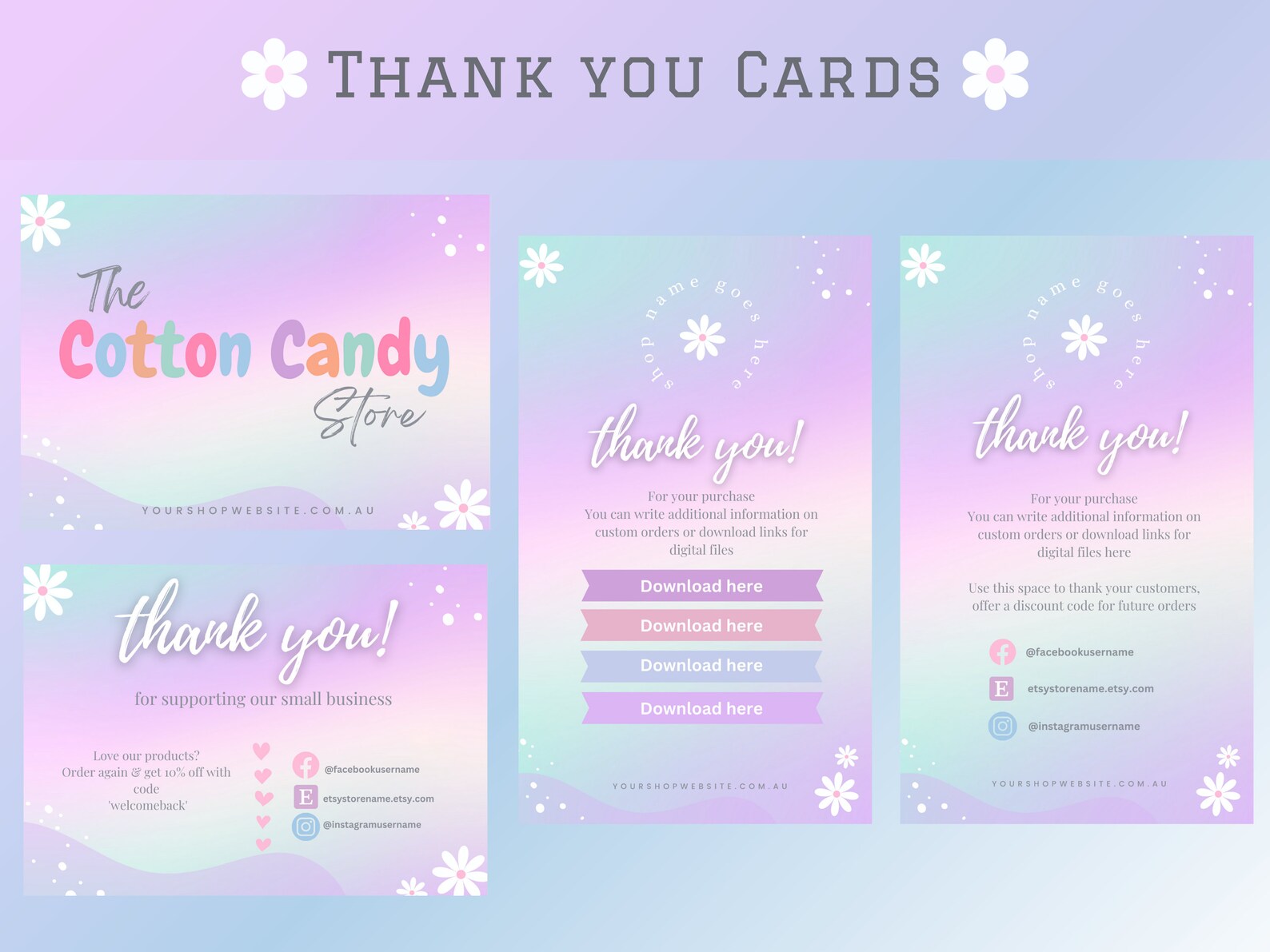 Cotton Candy - Etsy Shop Starter - Etsy Shop - Etsy Banner - Etsy ...