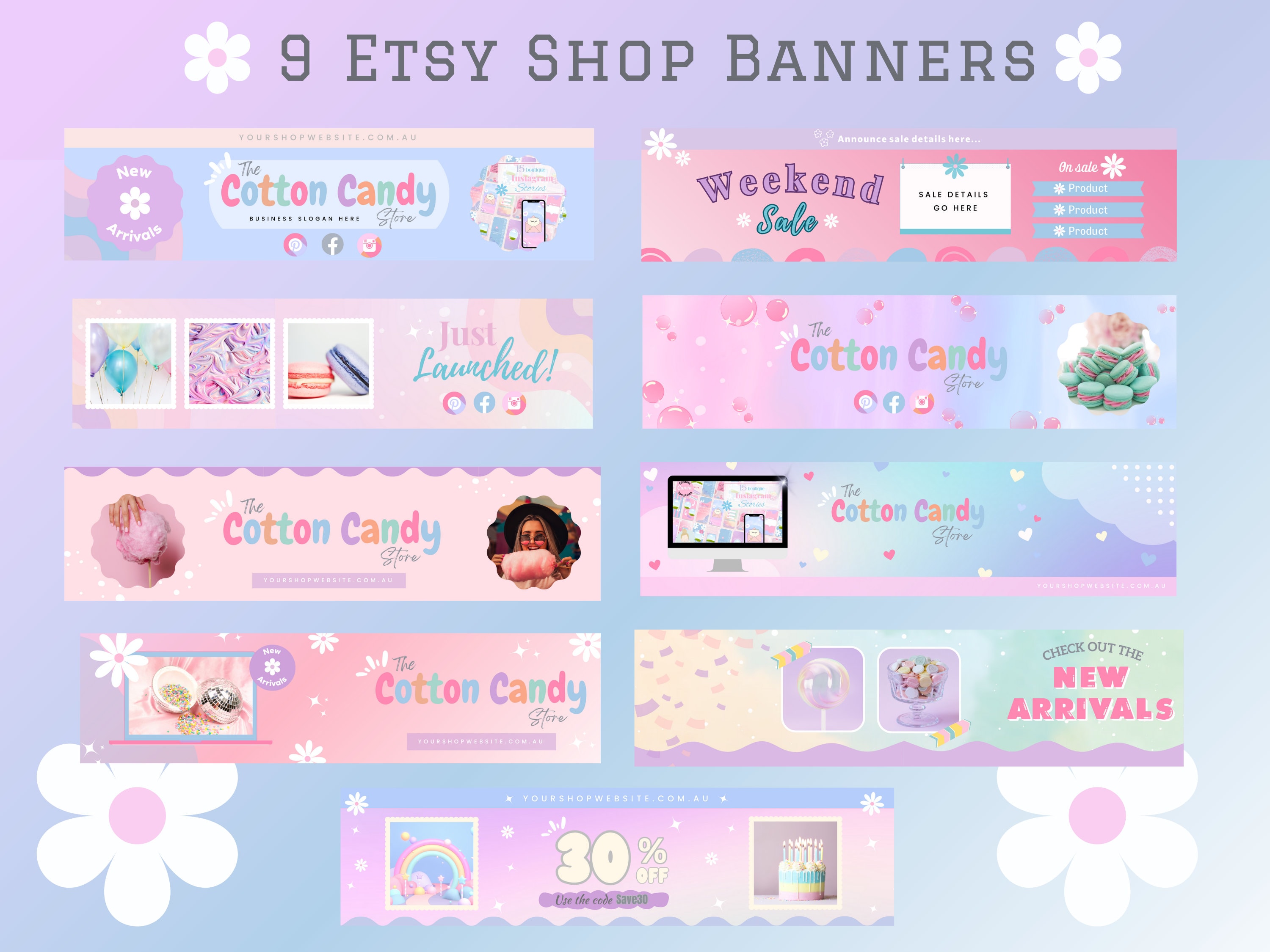 Cotton Candy - Etsy Shop Starter - Etsy Shop - Etsy Banner - Etsy ...