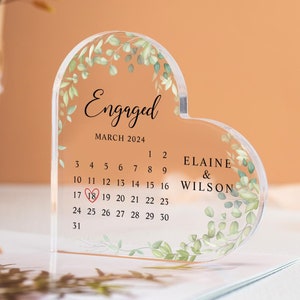 Personalized Wedding Gifts,Married Acrylic Calendar Plaque,Custom Wedding Date Anniversary Gift,Wedding Keepsake Gift For Bride And Groom