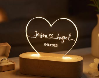 Personalized Night Light,Wedding Gifts For Couple,Engagement LED Lamp,Romantic Anniversary Gift For Girlfriend,Newlywed Gifts,Home Decor