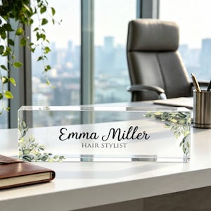 Placa de mesa personalizada com nome, placa para professor, decoração de escritório, presente de formatura de doutorado, presente para novo emprego, presente de volta às aulas para professores.
