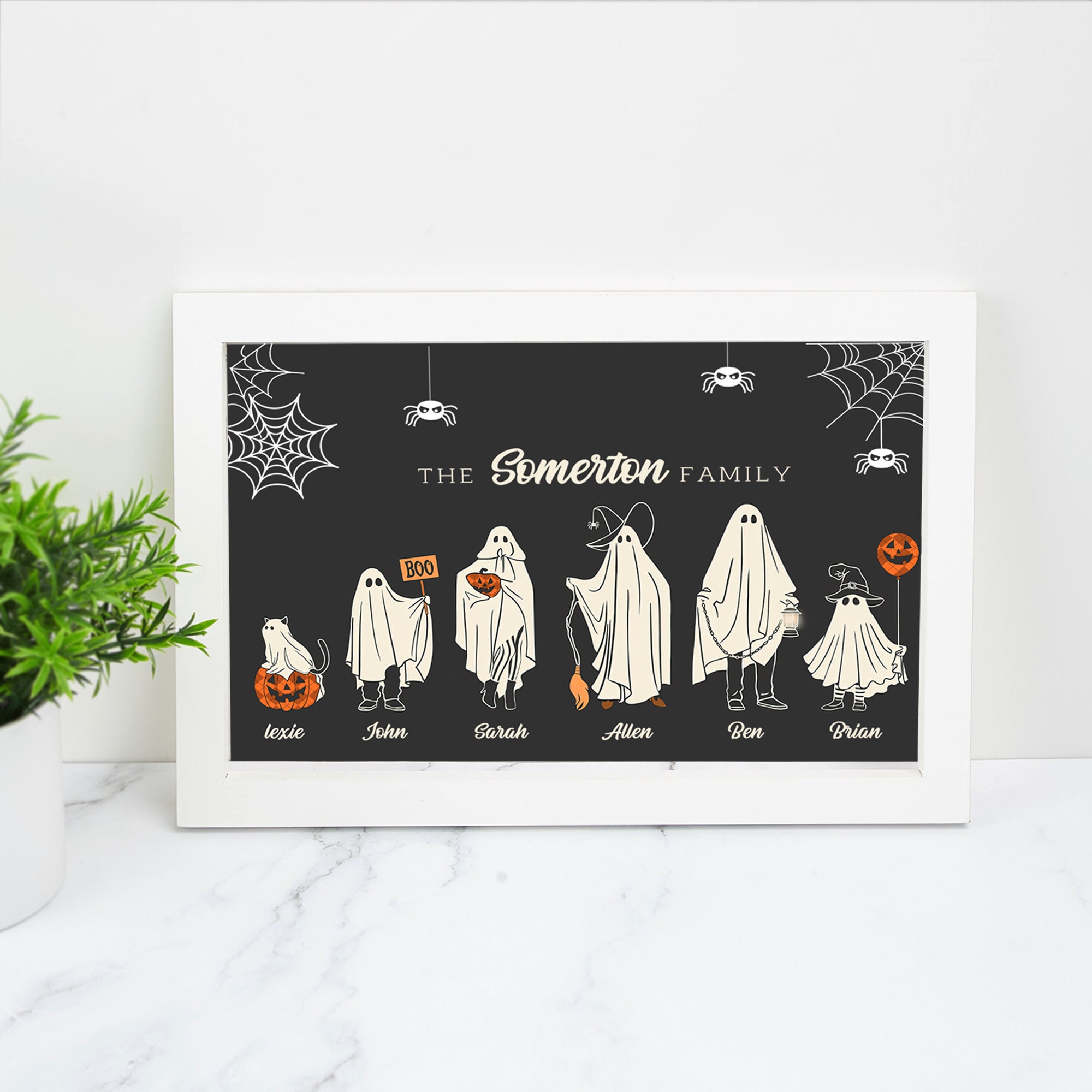 Halloween Ghost Family With Pets Custom Family Portrait - Etsy