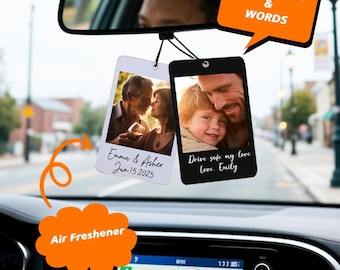 Personalized Photo Car Ornament,Custom Car Air Freshener,Car Freshies,New Car Decor,Car Accessories,Gift For Boyfriend Girlfriend,Dad Gifts