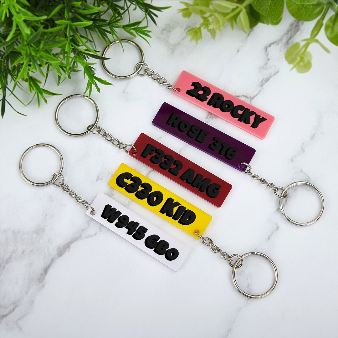 Personalized Number Plate Keychain Christmas Gift for Dad Etsy