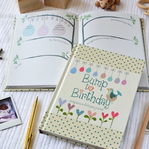 Bump To Birthday A pregnancy & first year journal | Pregnancy Journal | Baby Book | Mother&#39;s Day | Record Pregnancy Milestones New Mom Gift
