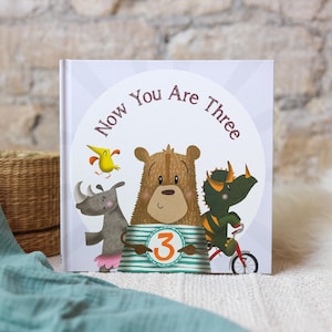Now You Are Three Picture Book | Kids Birthday Card Book | Gift For 3rd Birthday | Keepsake Book For 3 year old | Cute Birthday Gift Book