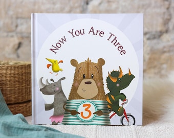 Now You Are Three Picture Book | Kids Birthday Card Book | Gift For 3rd Birthday | Keepsake Book For 3 year old | Cute Birthday Gift Book
