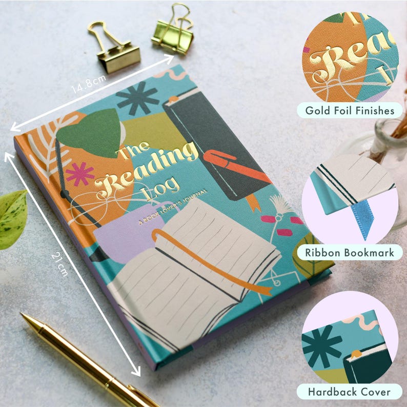 Hardback Reading Journal: Book Tracker, Review & Planner, 48 Books ...