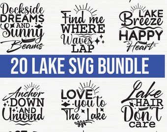Lake Life SVG Bundle: Waterside Designs, Mockups (Digital Download)