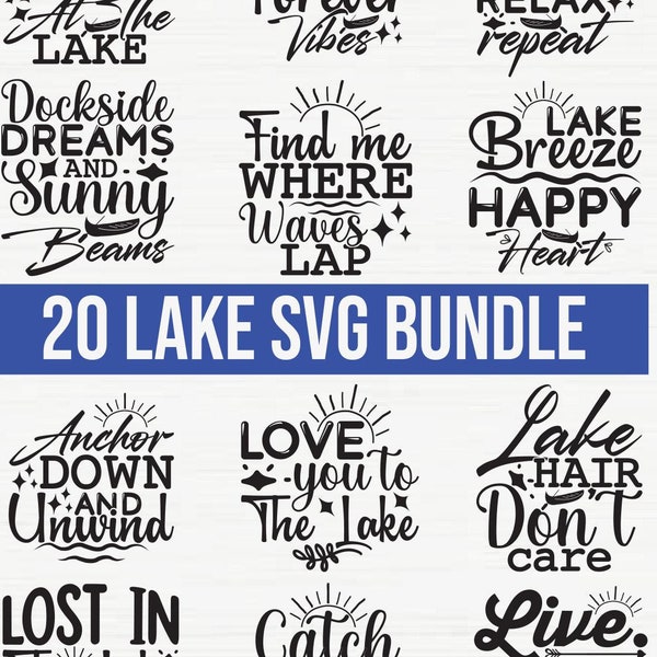 Lake Life SVG Bundle: Waterside Designs, Mockups (Digital Download)