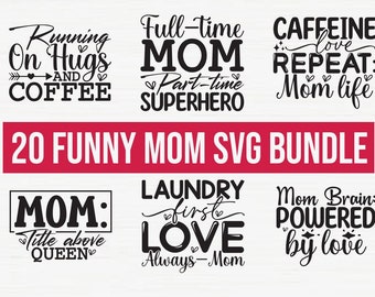 SVG-bundel Funny Mom: Moederdagontwerpen (commercieel gebruik)