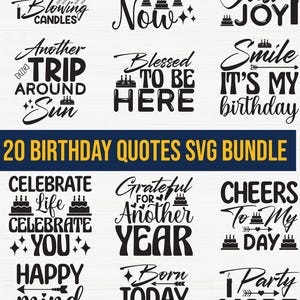 20 Birthday svg bundle, birthday png, birthday svg, birthday cut file, mock ups, svg bundle