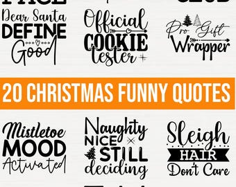 Funny Christmas quotes, svg bundle, mock ups, digital downloads