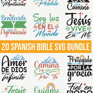 Pacote svg de bebê espanhol, frases bíblicas svg, camiseta com amor de deus, frases religiosas, camiseta com versículo da bíblia, vestuário cristão, camiseta com base na fé