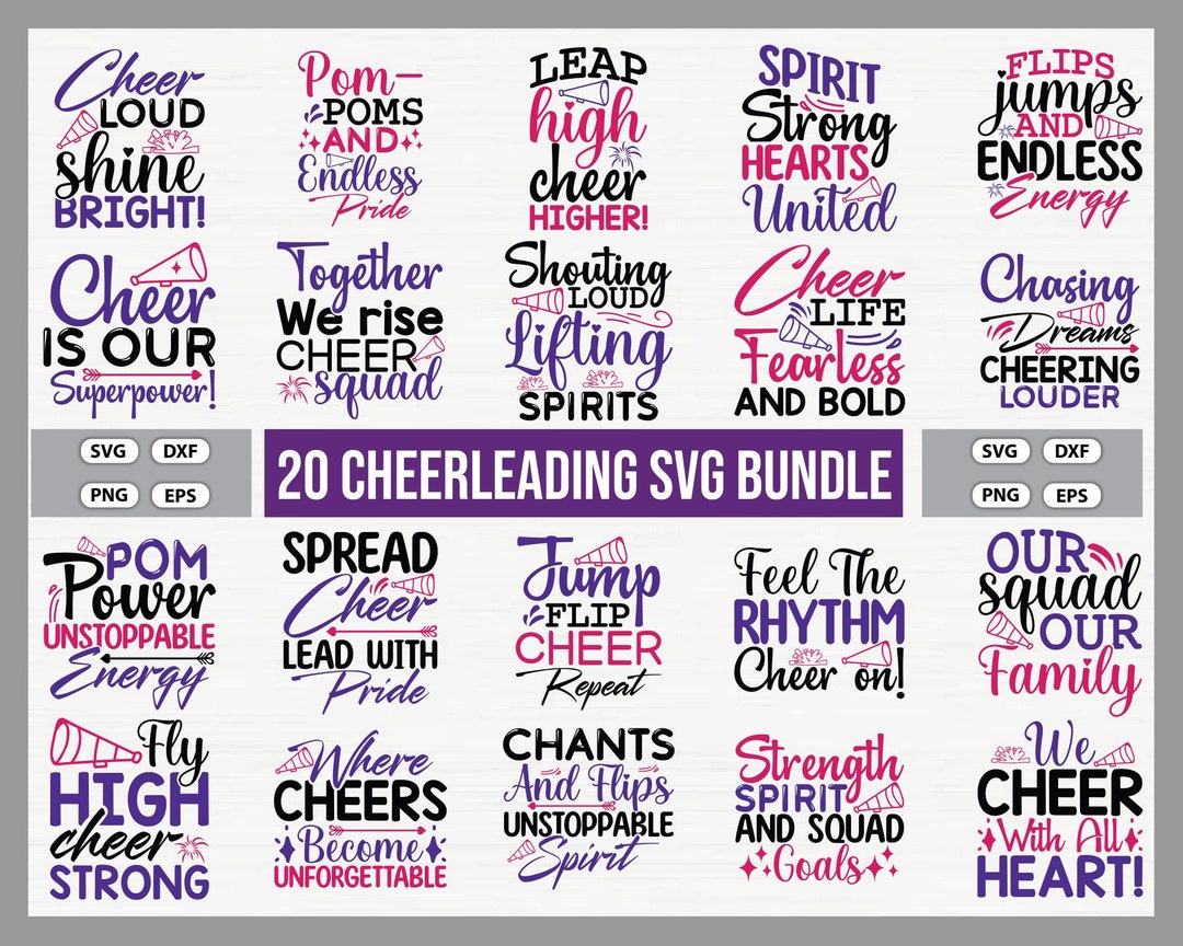 Cheerleading SVG Designs Bundle: Cheer Team Graphics (digital Files) - Etsy
