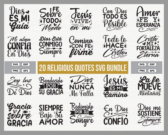 Spanish Bible Verse SVG Bundle: Christian T-Shirt Designs (Digital Download
