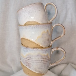 Keramik Tasse weiß Landhaus handgemacht getöpfert Geschirr Geschenk Trinkgeschirr Kaffeetasse Teetasse handmade stoneware coffee/ tea mug