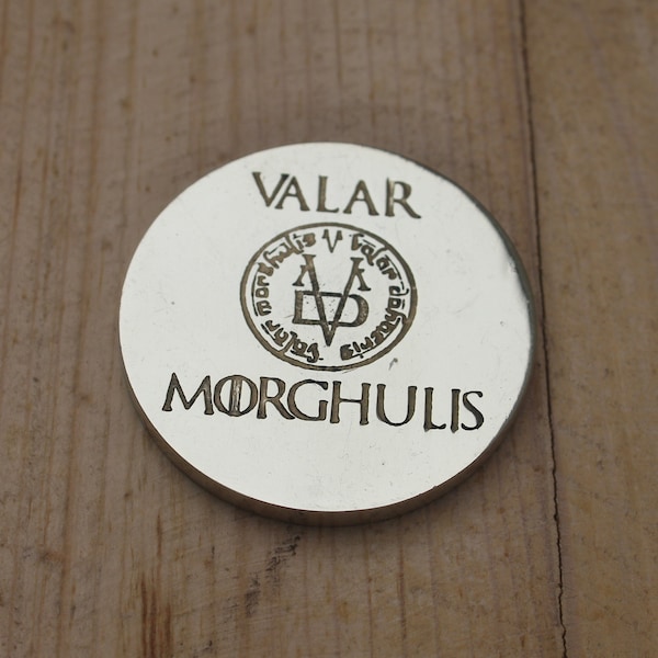 Valar Morghulis Brass Worry Coin Pocket Sized Stress Relief and Anxiety Aid Game of thrones coin