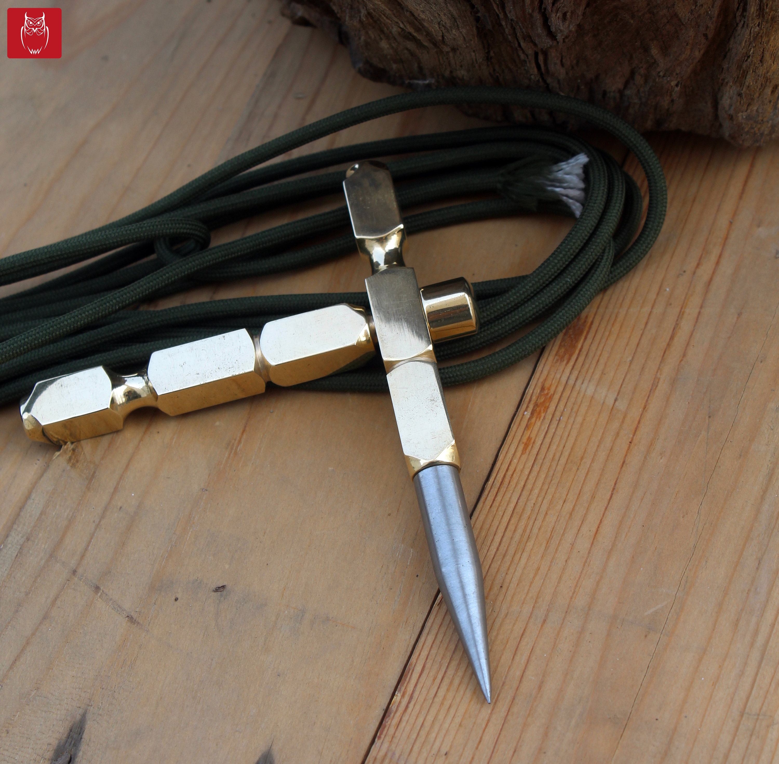 Marlin Spike, Fid, Made to Order, Paracord Knotting Tool, Hand-forged,  Spiral Pattern, Brown Leather Lanyard, Sailing, Boating, Yachting 