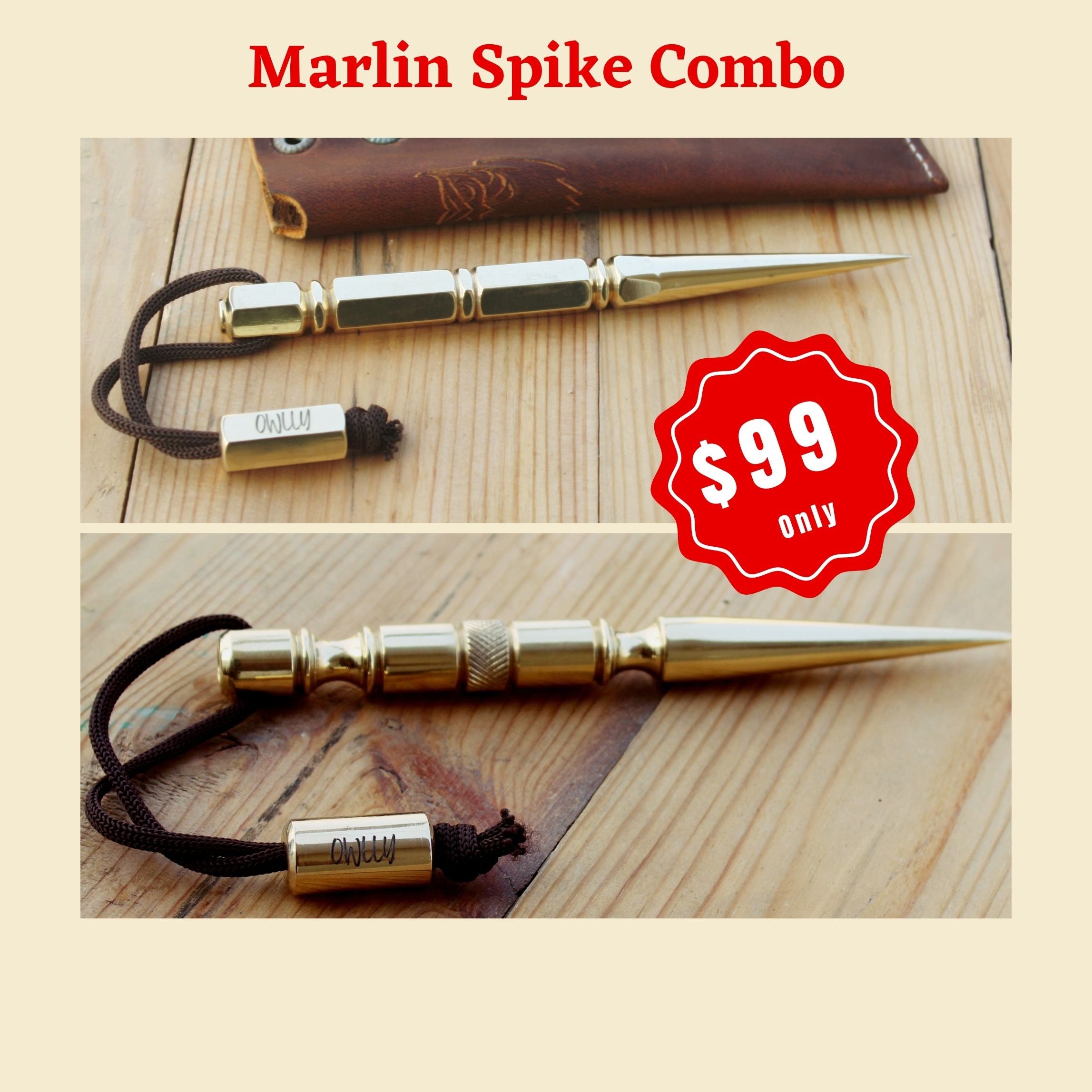 vintage heavy iron marlin spike hitch nautical marine seamen rope tool
