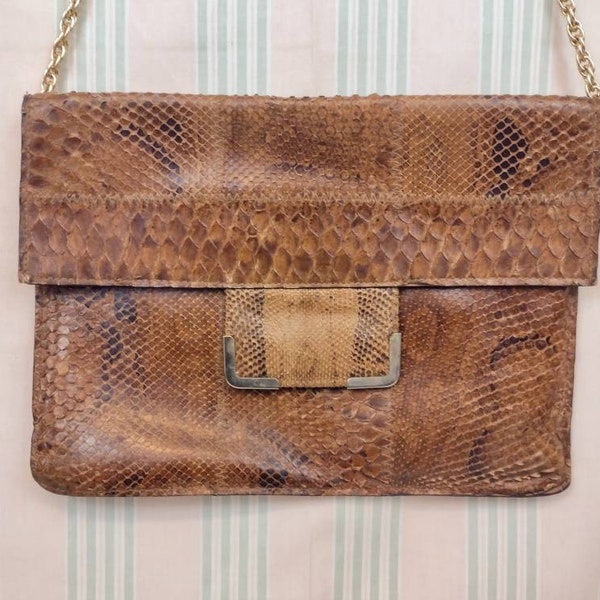 Pochette python naturel