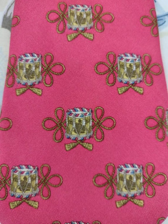 Cravate Hermès en soie fushia - image 4