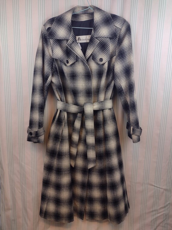 Claude Havrey checked trench coat - image 1