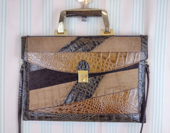 Sac en cuir effet Patchwork - image 1