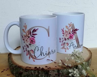 Personalisierte  Tasse mit Namen  Tasse mit Wunschname  Tasse mit Spruch Tasse mit Wunschbuchstabe Blume & Name