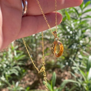 Citrine Crystal Necklace | Natural Citrine Stone Healing Pendant
