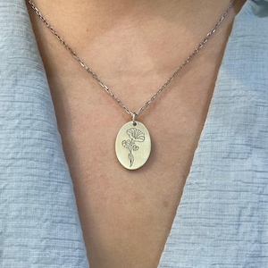 September Birth Flower Necklace | Morning Glory Pendant | Birth Month Gift