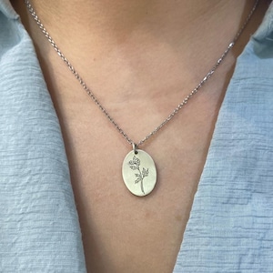 December Birth Flower Necklace | Holly Berry Pendant | Birth Month Flower Gift